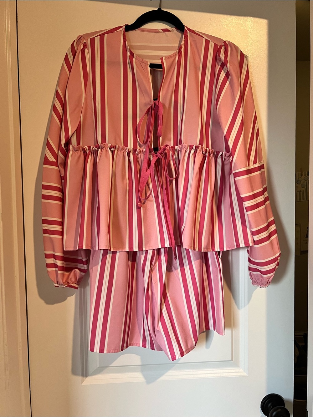 Women’s Pink Striped Two-Piece Set